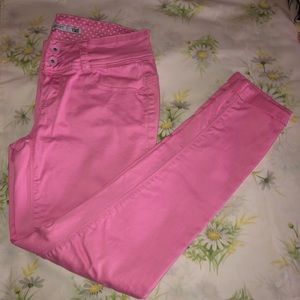 Pink Ankle Skinny Jeans Jeggings